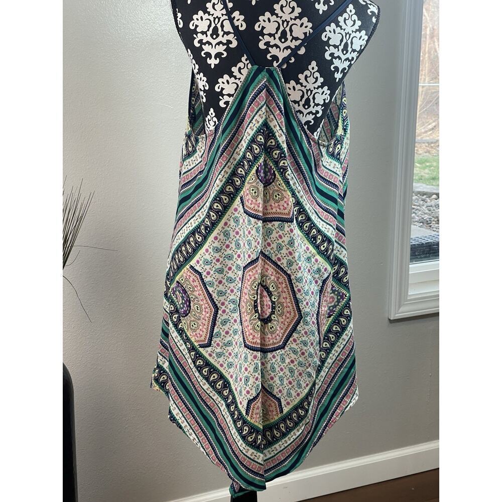 Boho B bop, green, navy pink floral tunic dress extra large - Picture 7 of 10